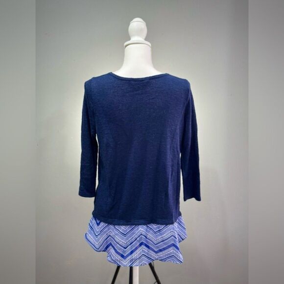 CLEARANCE! Blue Charming Charlie Mixed Media Sweater Size M EUC - Picture 2 of 5